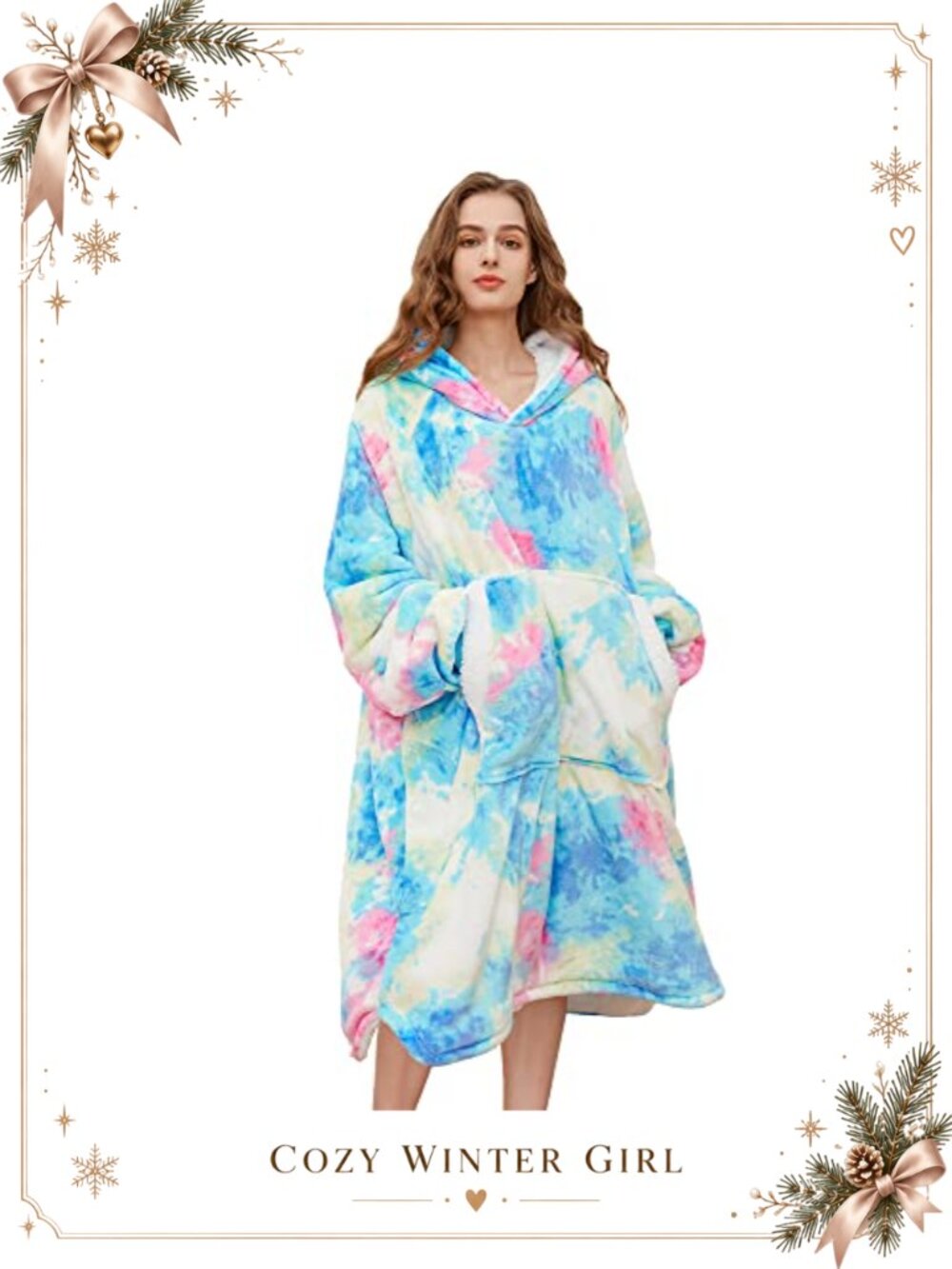 Sherpa Flannel Wearable Blanket Hoodie Oversized Loungewear